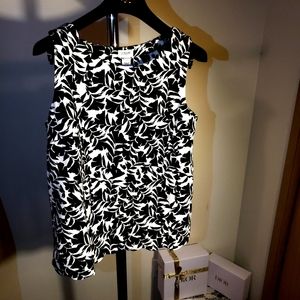 NWT J. Crew b&w flap back tank top
